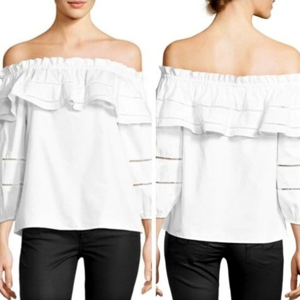 Parker • Kiara Off the Shoulders Ruffle Blouse || Medium